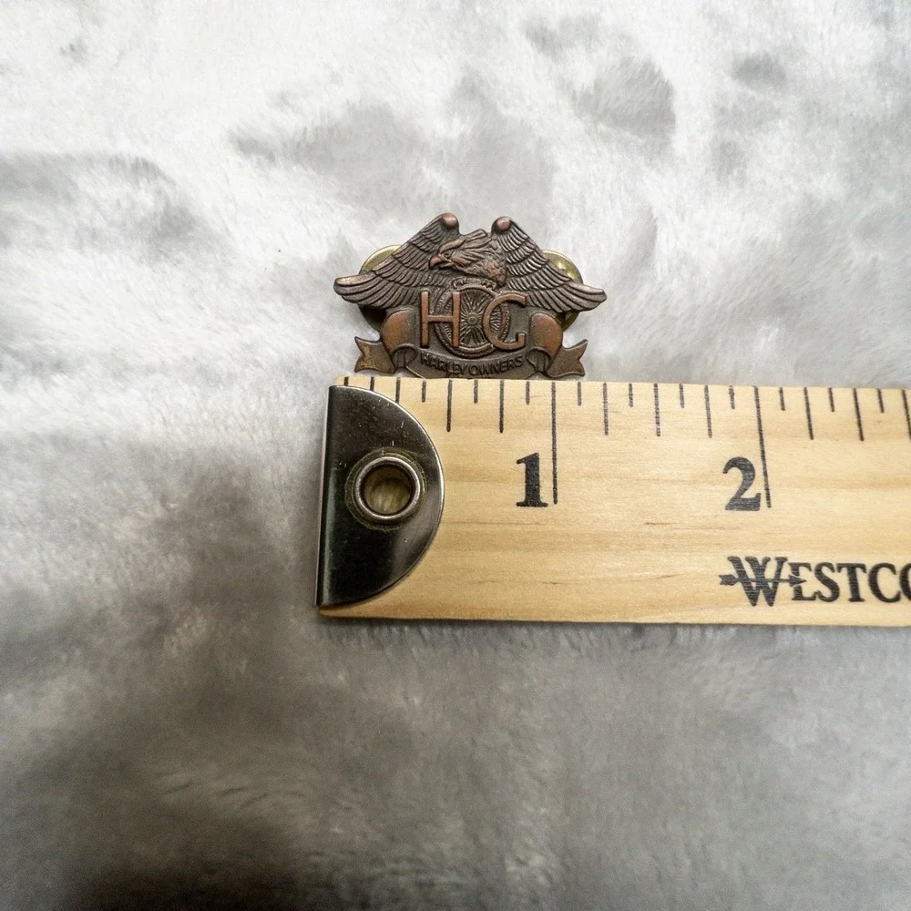 Vintage 1983 Harley Davidson HOG Pin Inaugural Founding Year Brass Eagle 3-Talon